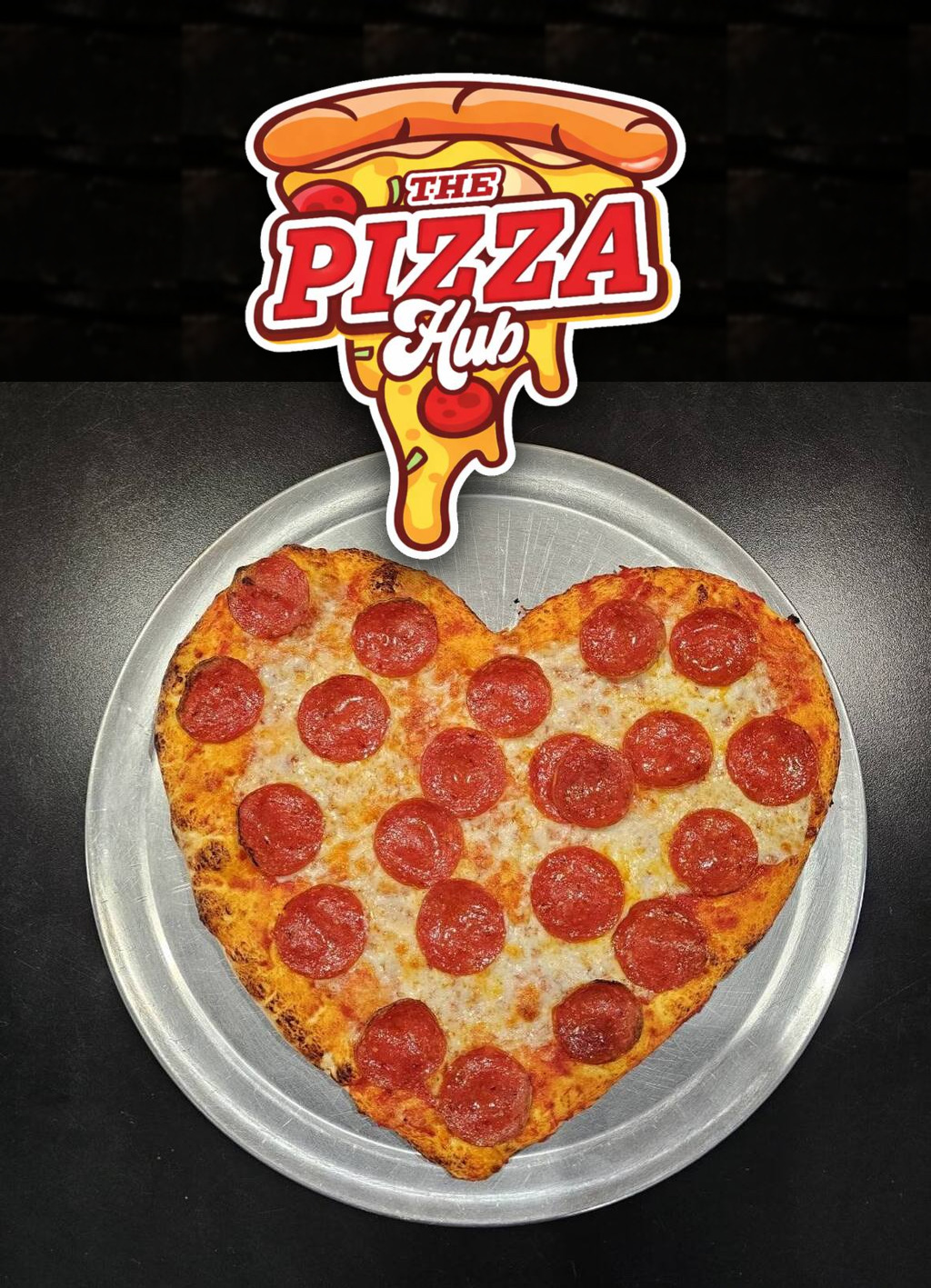 The Pizza Hub Mother's Day heart-shape pepperoni pizza