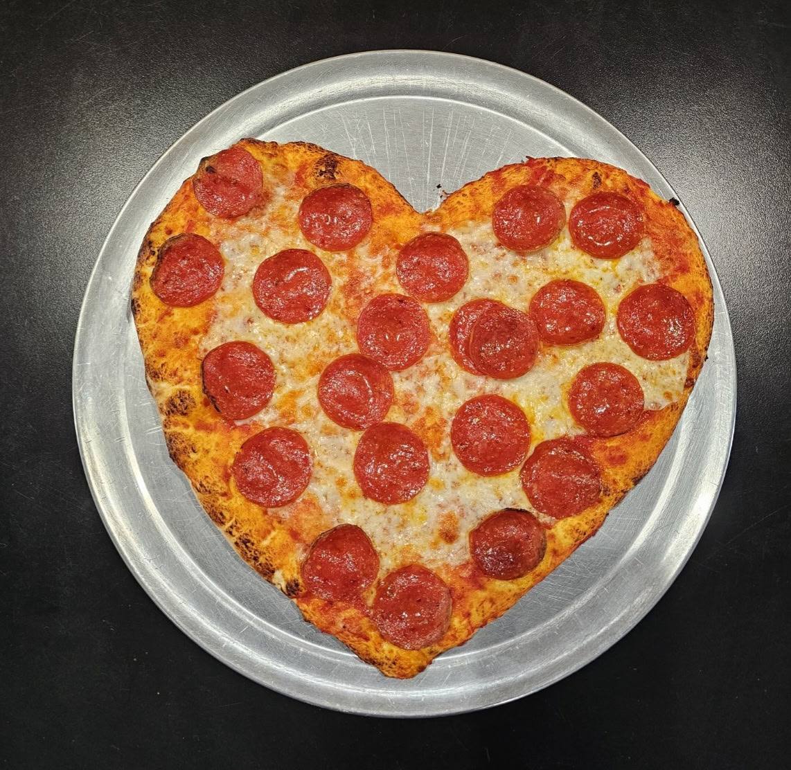 Heart-shape pizza